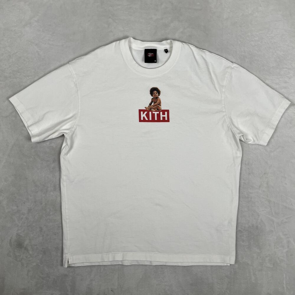 Kith Notorious BIG Biggie T-Shirt Mens Medium White Box Logo Rap Tee Streetwear